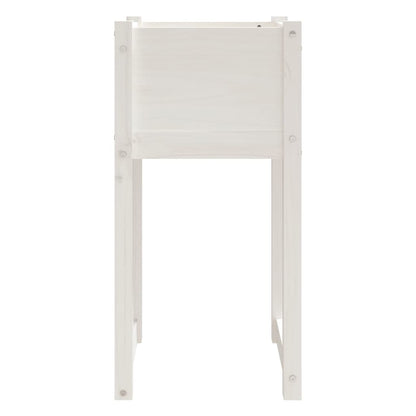 Fioriere 2 pz Bianche 40x40x81 cm in Legno Massello di Pino - homemem39