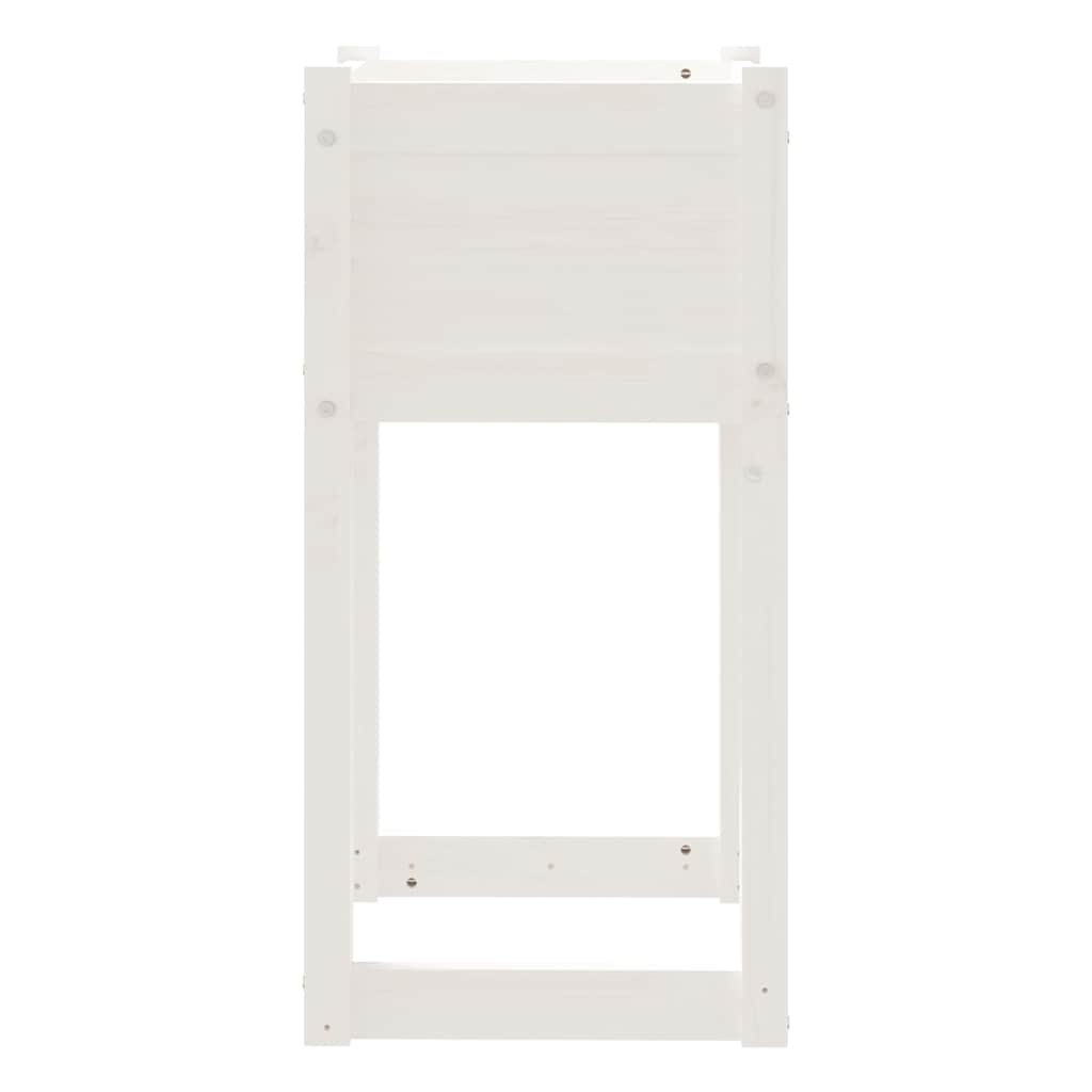 Fioriere 2 pz Bianche 40x40x81 cm in Legno Massello di Pino
