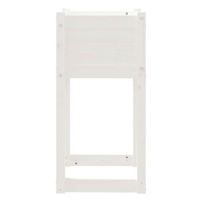 Fioriere 2 pz Bianche 40x40x81 cm in Legno Massello di Pino