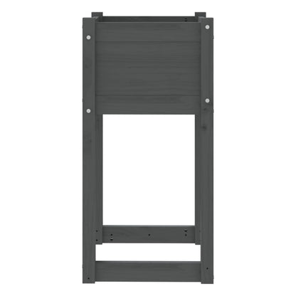 Fioriera Grigio 40x40x81 cm in Legno Massello di Pino