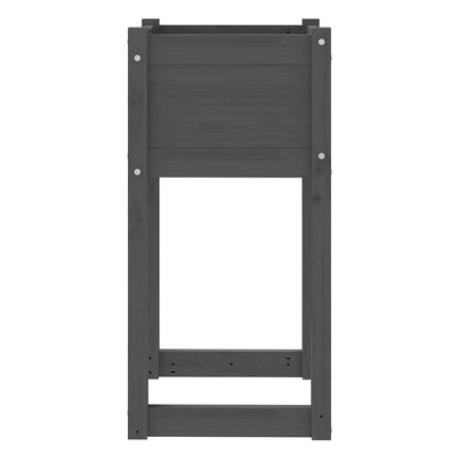 Fioriere 2 pz Grigio 40x40x81 cm in Legno Massello di Pino