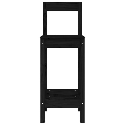 Sedie da Bar 2 pz Nere 40x41,5x112 cm Legno Massello di Pino