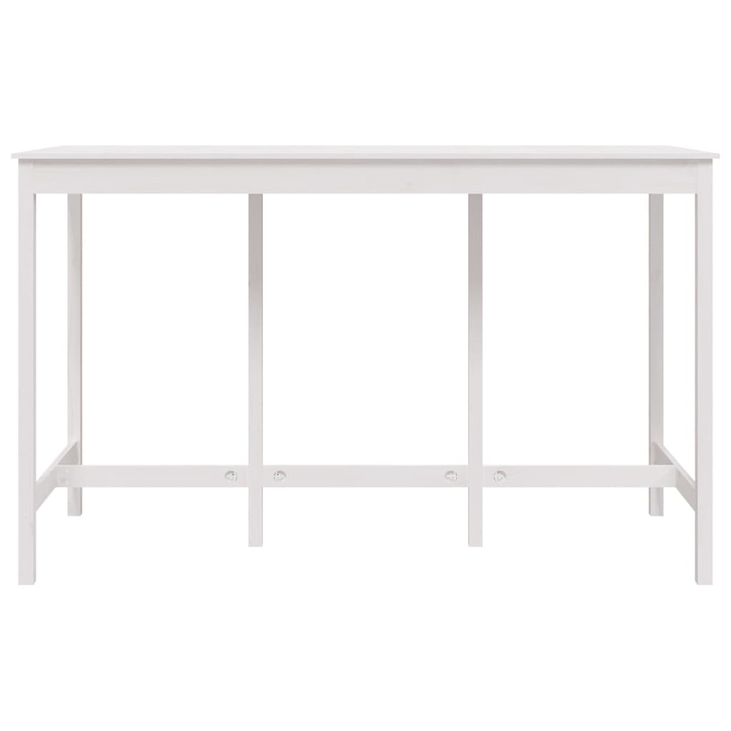 Tavolo da Bar Bianco 180x80x110 cm in Legno Massello di Pino - homemem39