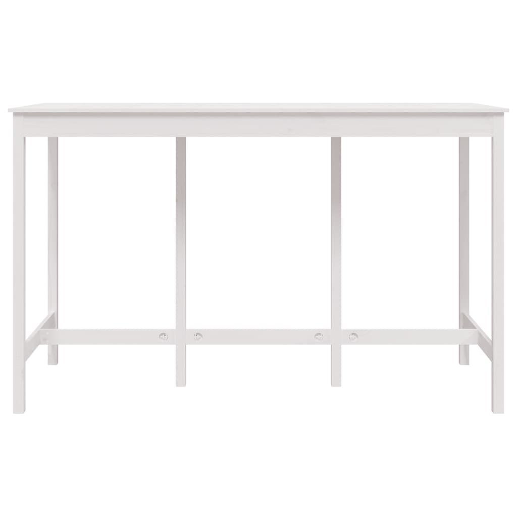 Tavolo da Bar Bianco 180x80x110 cm in Legno Massello di Pino - homemem39
