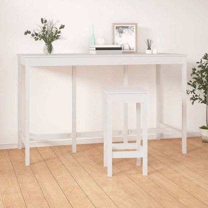 Tavolo da Bar Bianco 180x80x110 cm in Legno Massello di Pino