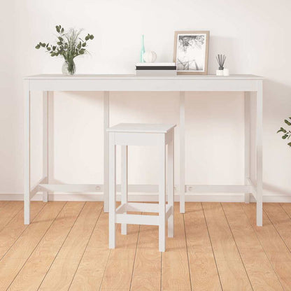 Tavolo da Bar Bianco 180x80x110 cm in Legno Massello di Pino