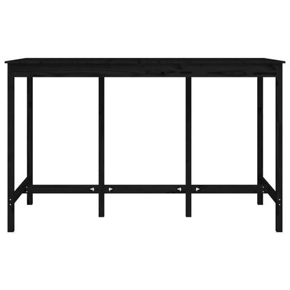 Tavolo da Bar Nero 180x80x110 cm in Legno Massello di Pino - homemem39