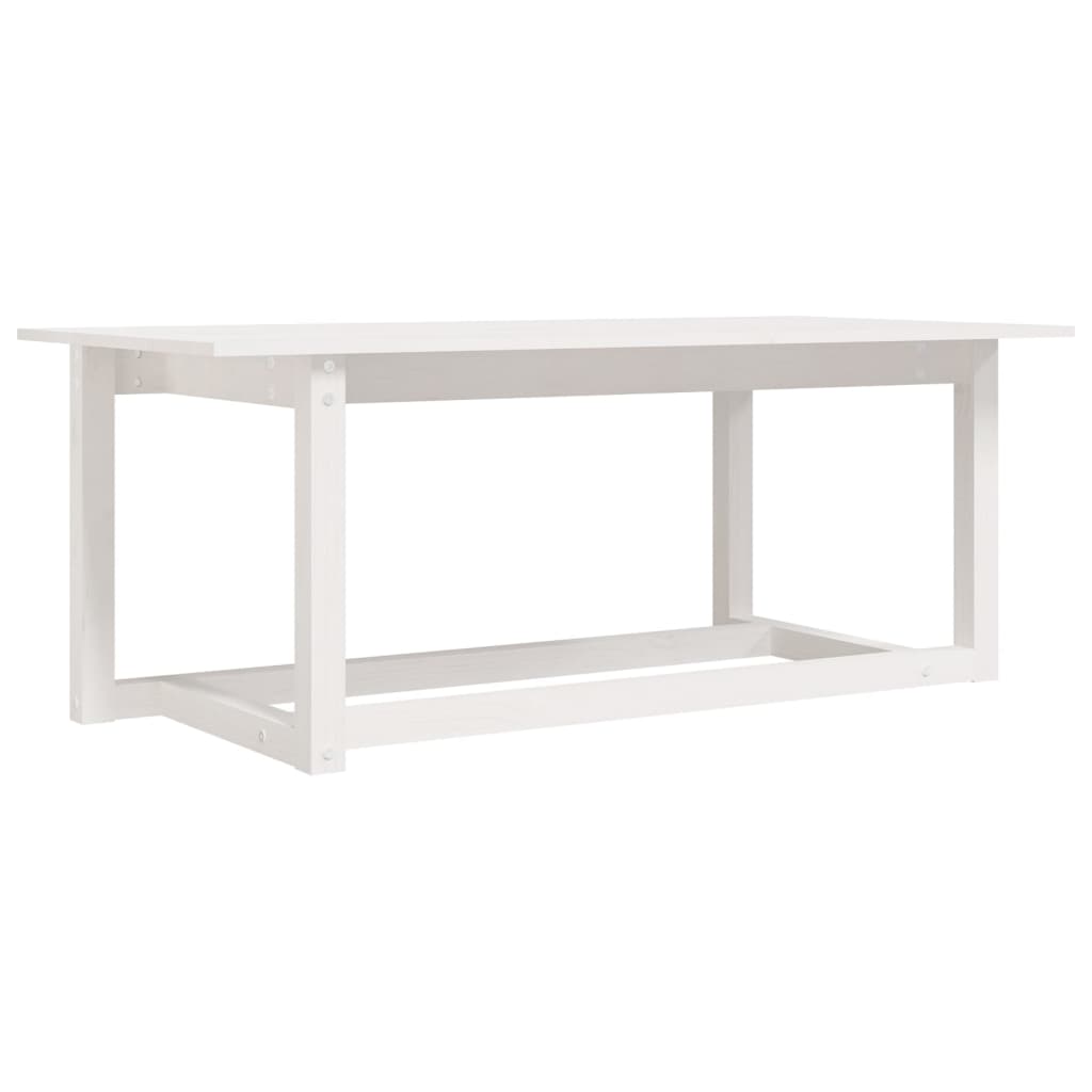 Tavolino da Salotto Bianco 110x55x45 cm Legno Massello di Pino | homemem39