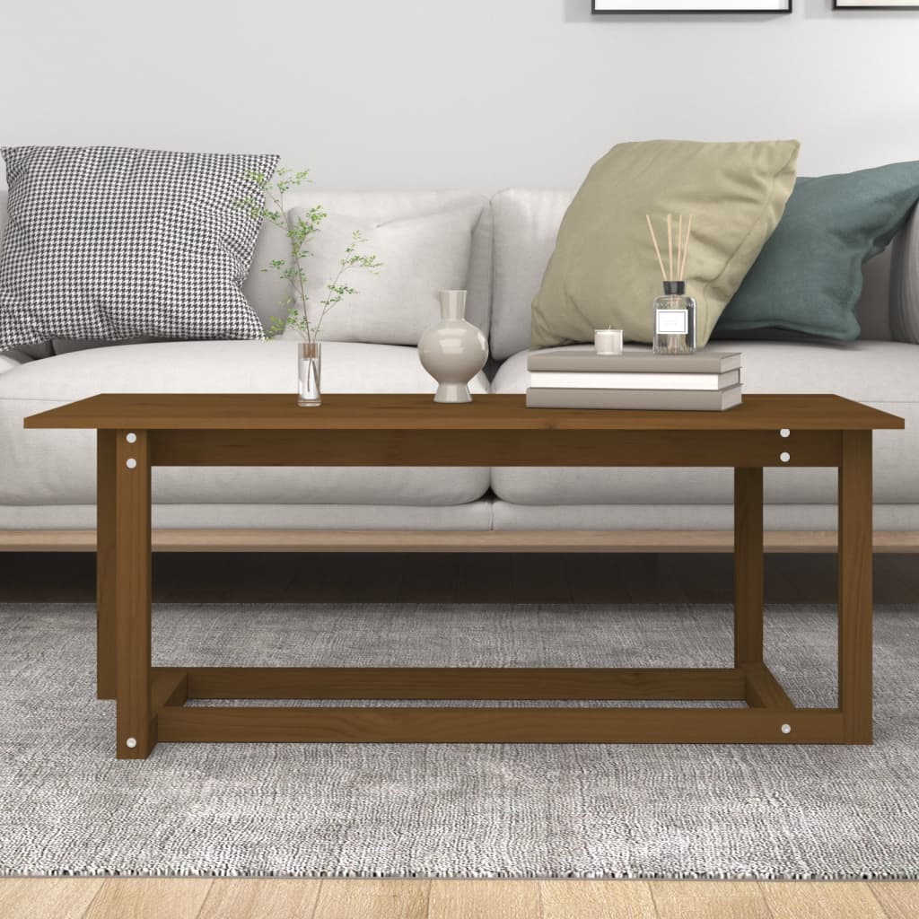 Tavolino da Salotto Ambra 110x55x45 cm Legno Massello di Pino | homemem39