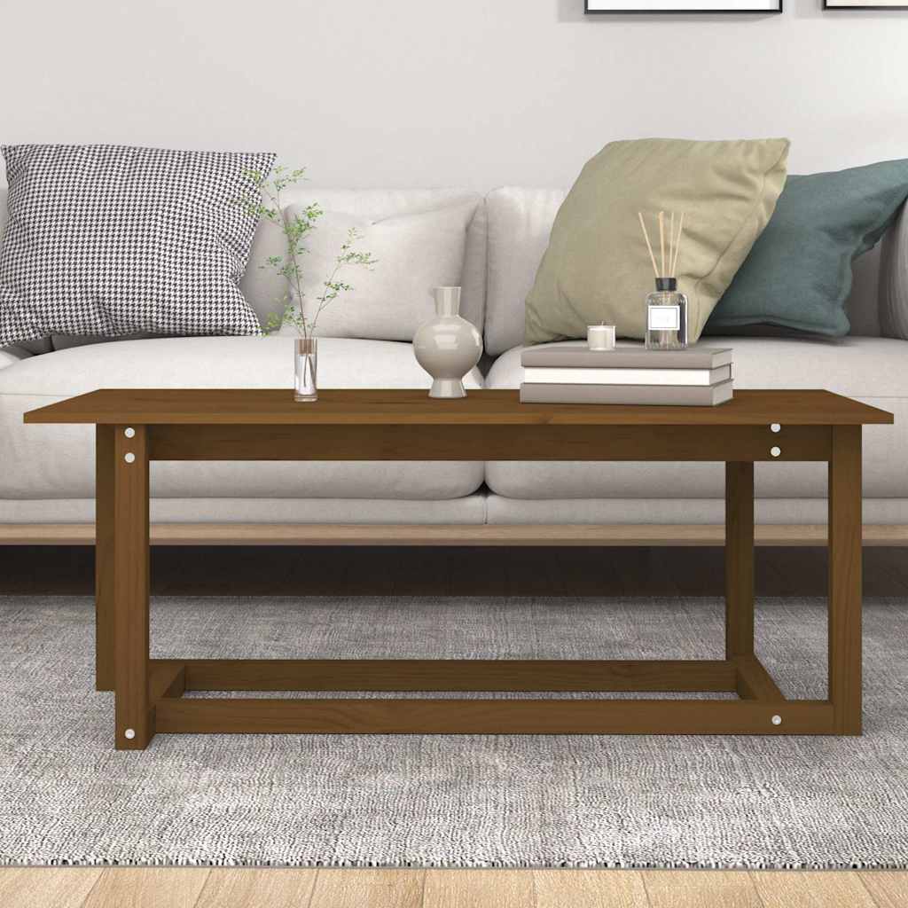 Tavolino da Salotto Ambra 110x55x45 cm Legno Massello di Pino