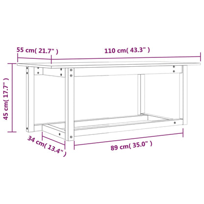 Tavolino da Salotto Nero 110x55x45 cm Legno Massello di Pino | homemem39