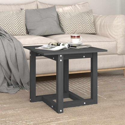 Tavolino da Salotto Grigio 50x50x45 cm Legno Massello di Pino