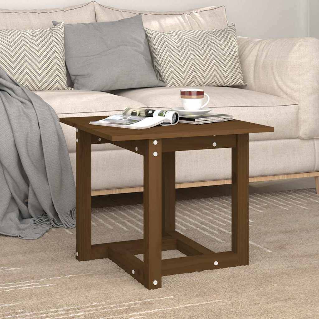 Tavolino da Salotto Ambra 50x50x45 cm in Legno Massello di Pino