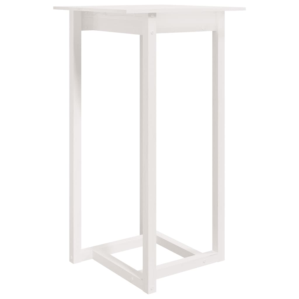 Tavolo da Bar Bianco 60x60x110 cm in Legno Massello di Pino - homemem39