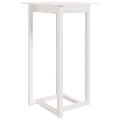Tavolo da Bar Bianco 60x60x110 cm in Legno Massello di Pino - homemem39