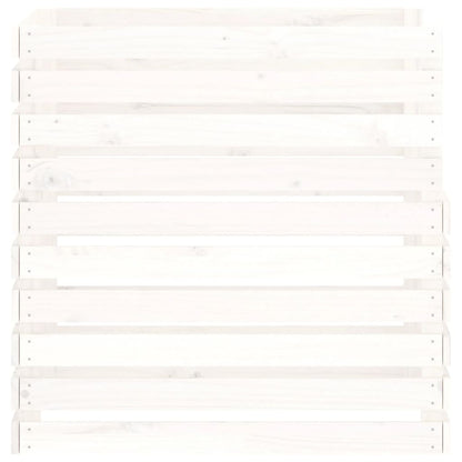 Compostiera Bianca 80x80x78 cm in Legno Massello di Pino - homemem39