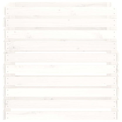 Compostiera Bianca 80x80x78 cm in Legno Massello di Pino