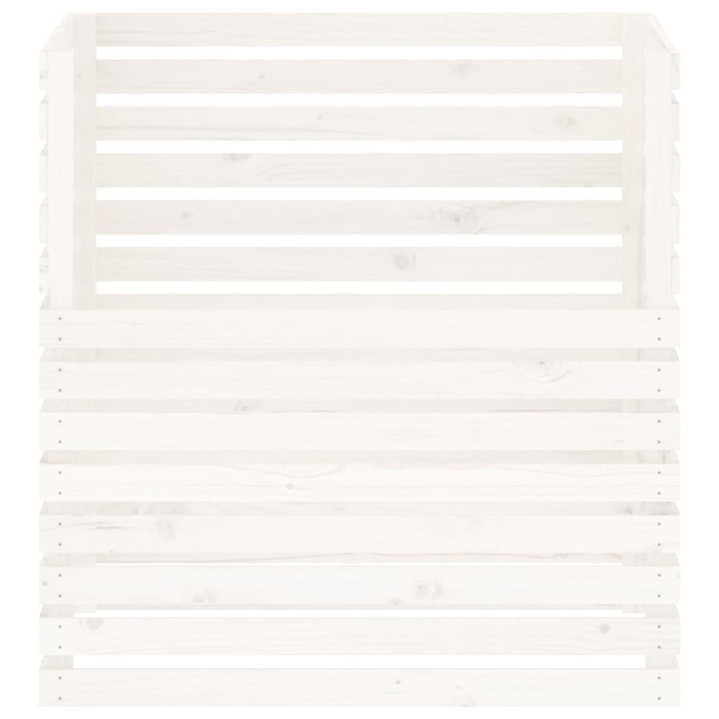 Compostiera Bianca 100x100x102 cm in Legno Massello di Pino - homemem39