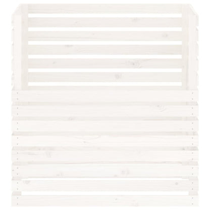 Compostiera Bianca 100x100x102 cm in Legno Massello di Pino - homemem39