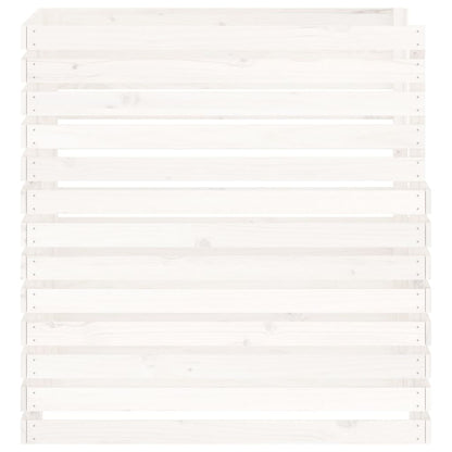 Compostiera Bianca 100x100x102 cm in Legno Massello di Pino - homemem39