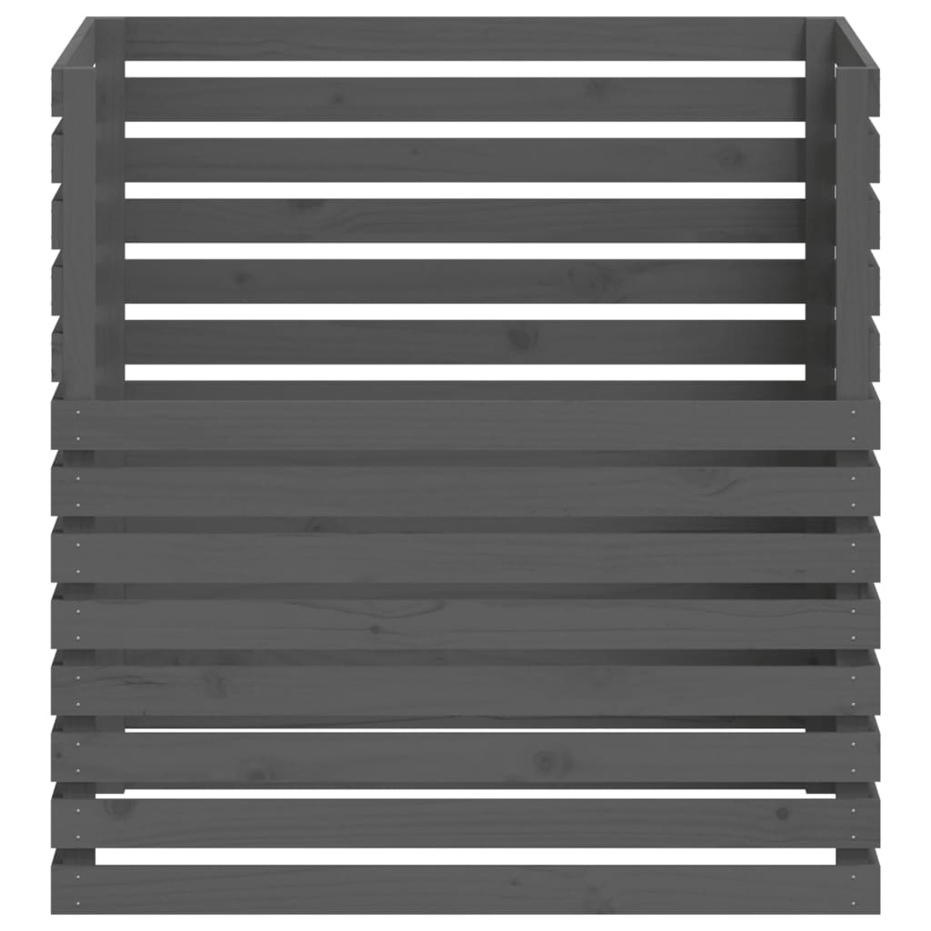 Compostiera Grigia 100x100x102 cm in Legno Massello di Pino - homemem39