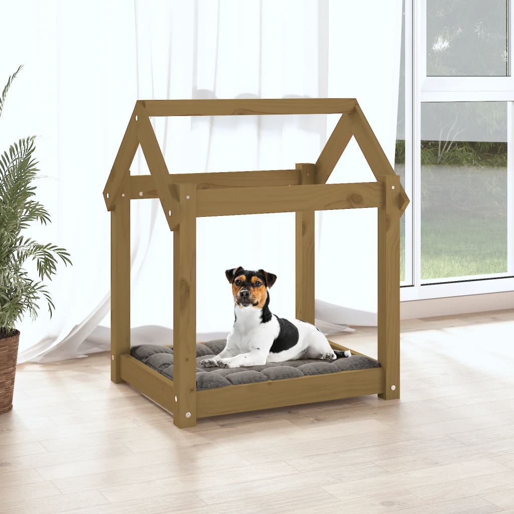 Cuccia per Cani Ambra 61x50x70 cm in Legno Massello di Pino - homemem39