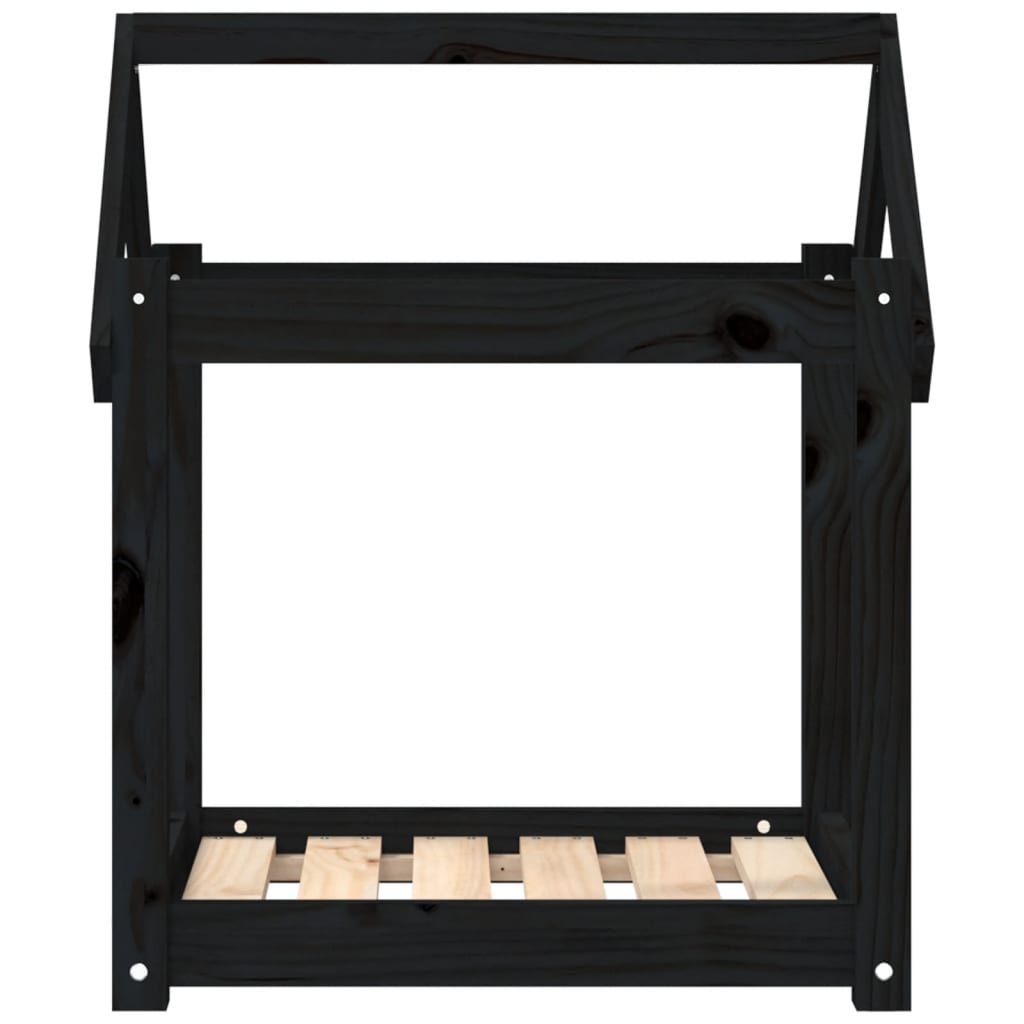 Cuccia per Cani Nera 61x50x70 cm in Legno Massello di Pino - homemem39