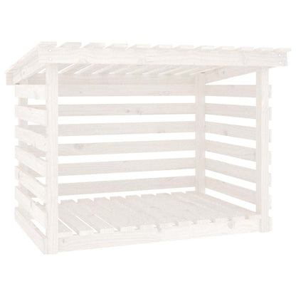 Portalegna Bianco 108x73x79 cm in Legno Massello di Pino