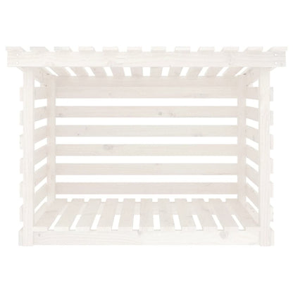 Portalegna Bianco 108x73x79 cm in Legno Massello di Pino - homemem39