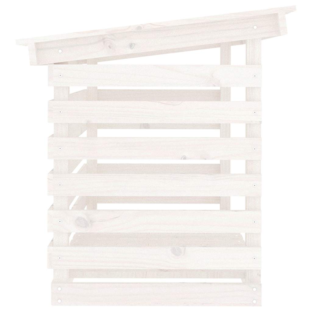 Portalegna Bianco 108x73x79 cm in Legno Massello di Pino