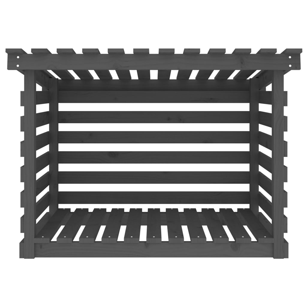 Portalegna Grigio 108x73x79 cm in Legno Massello di Pino - homemem39