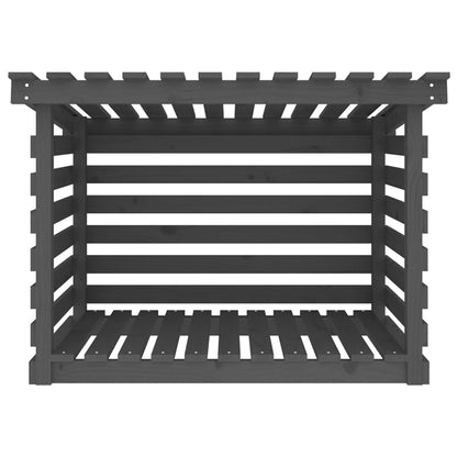 Portalegna Grigio 108x73x79 cm in Legno Massello di Pino - homemem39