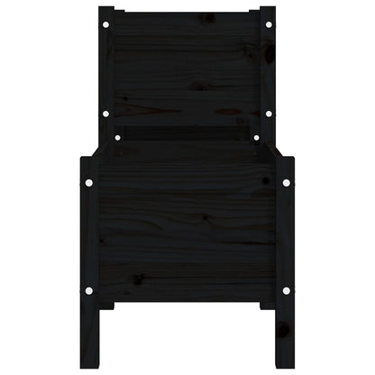 Fioriera Nera 178,5x44x75 cm in Legno Massello di Pino | homemem39