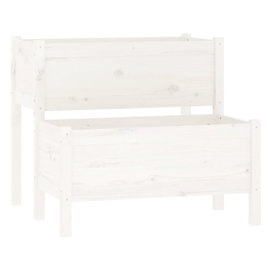 Fioriera Bianca 84,5x84x75 cm in Legno Massello di Pino | homemem39
