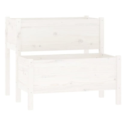 Fioriera Bianca 84,5x84x75 cm in Legno Massello di Pino | homemem39
