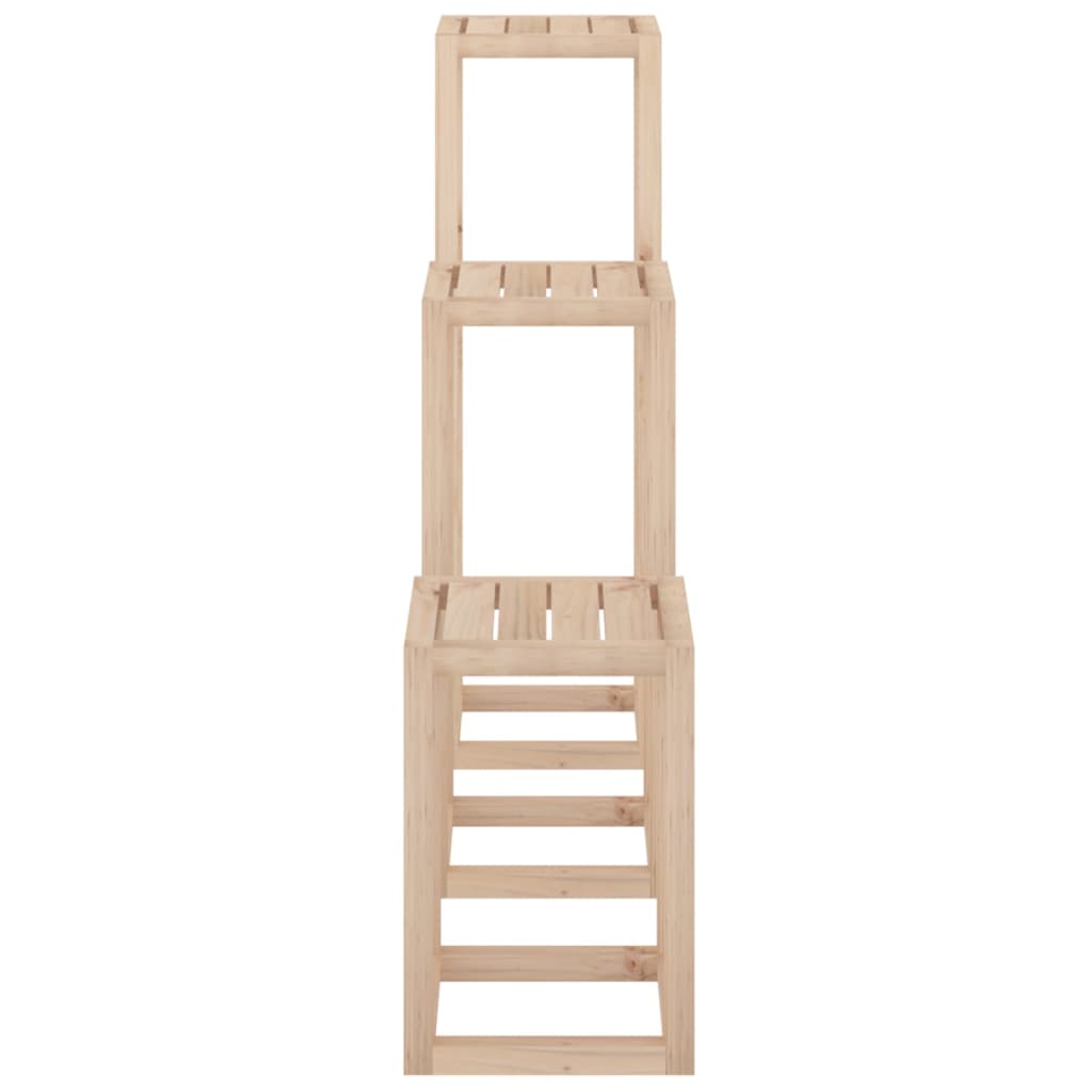 Set Supporti per Piante 3 pz in Legno Massello di Pino - homemem39