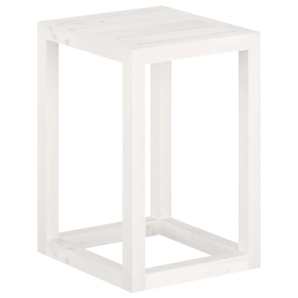 Set Supporti per Piante 3 pz Bianco in Legno Massello di Pino - homemem39