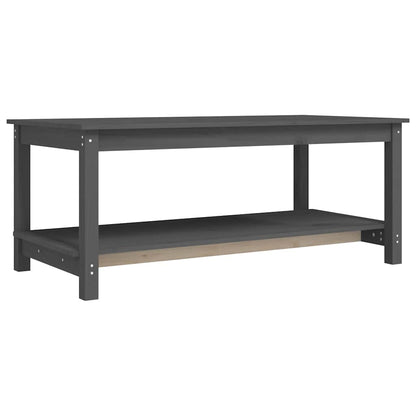 Tavolino da Salotto Grigio 110x55x45 cm Legno Massello di Pino | homemem39