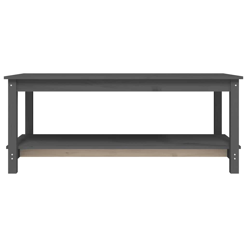 Tavolino da Salotto Grigio 110x55x45 cm Legno Massello di Pino | homemem39