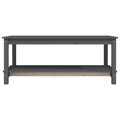 Tavolino da Salotto Grigio 110x55x45 cm Legno Massello di Pino | homemem39