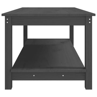 Tavolino da Salotto Grigio 110x55x45 cm Legno Massello di Pino | homemem39