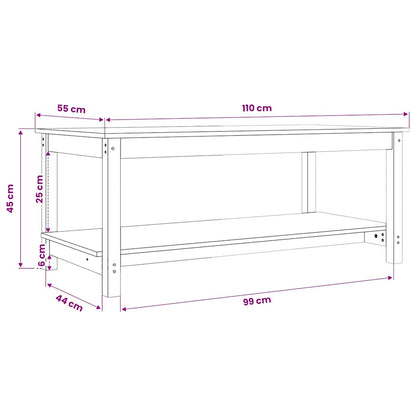 Tavolino da Salotto Ambra 110x55x45 cm Legno Massello di Pino