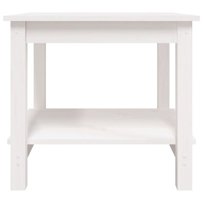 Tavolino da Salotto Bianco 50x50x45 cm Legno Massello di Pino | homemem39