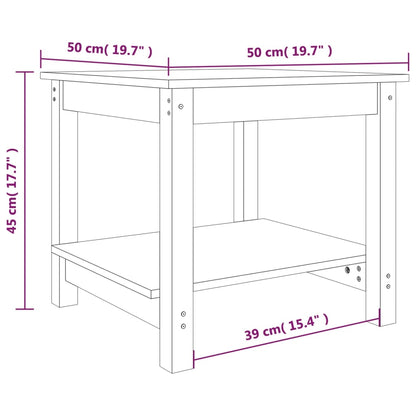 Tavolino da Salotto Bianco 50x50x45 cm Legno Massello di Pino | homemem39