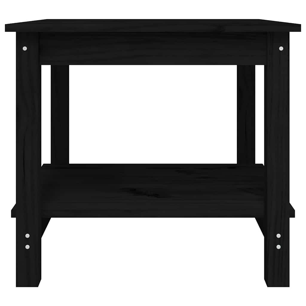 Tavolino da Salotto Nero 50x50x45 cm Legno Massello di Pino | homemem39