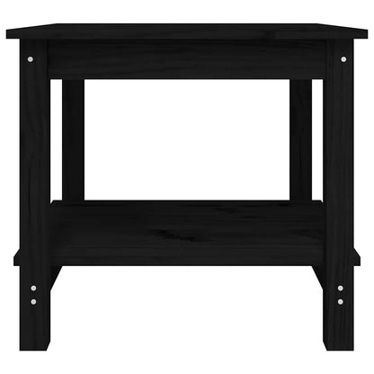 Tavolino da Salotto Nero 50x50x45 cm Legno Massello di Pino | homemem39
