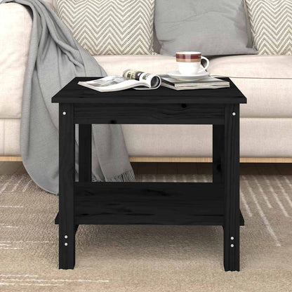 Tavolino da Salotto Nero 50x50x45 cm Legno Massello di Pino | homemem39