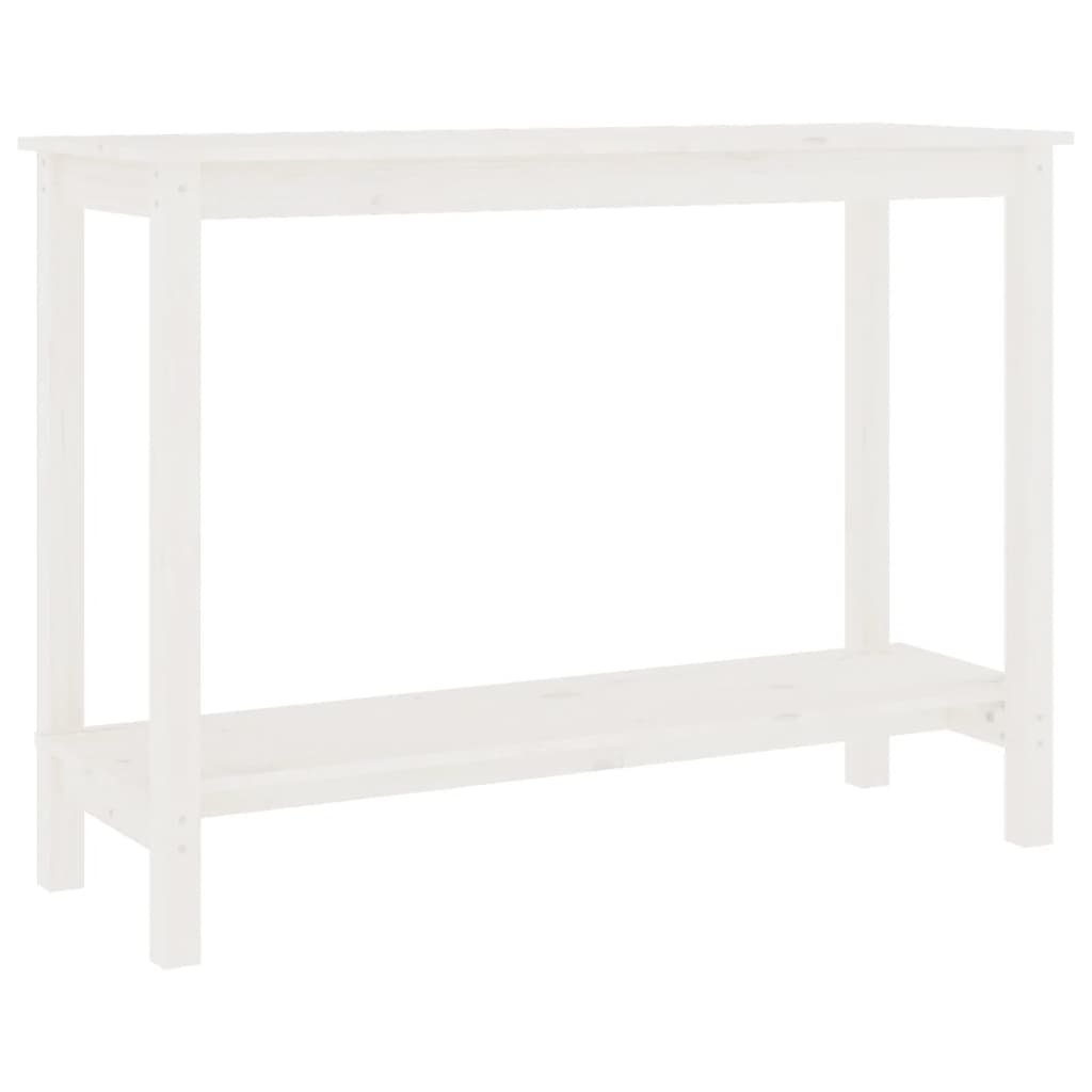 Tavolo Consolle Bianco 110x40x80 cm in Legno Massello di Pino | homemem39