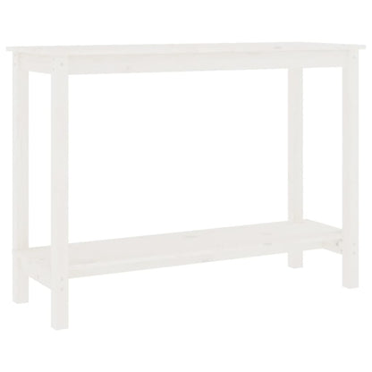 Tavolo Consolle Bianco 110x40x80 cm in Legno Massello di Pino | homemem39