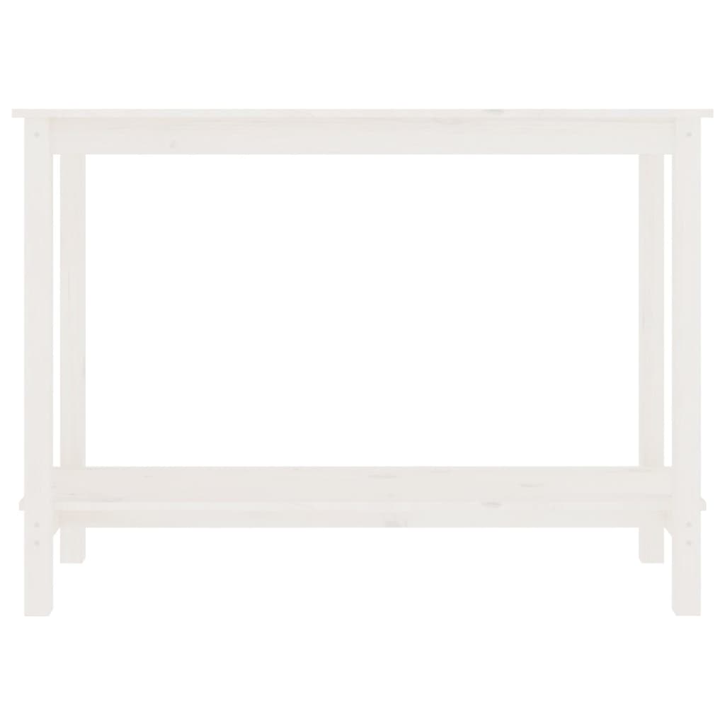 Tavolo Consolle Bianco 110x40x80 cm in Legno Massello di Pino | homemem39